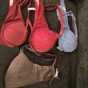 Set of 4 Bras Honey Dew (34C), 2 DKNY (34 & 36C) & On Gossamer (36B)